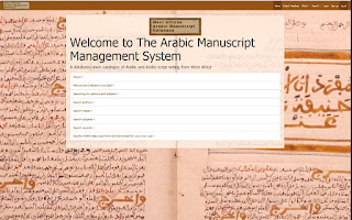 Screenshot der Website der WAAMD, aus dem Blogpost http://amirmideast.blogspot.com/2012/05/west-african-arabic-manuscript-database.html