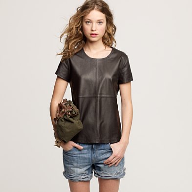 J.Crew Aficionada: Questionable Item of the Week: Leather Tee {you read ...