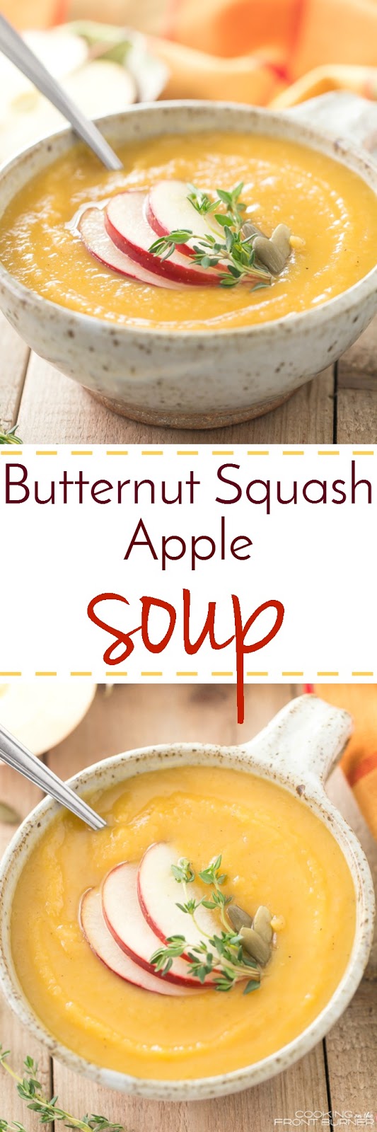 Easy Butternut Squash Apple Soup Cooking on the Front Burner