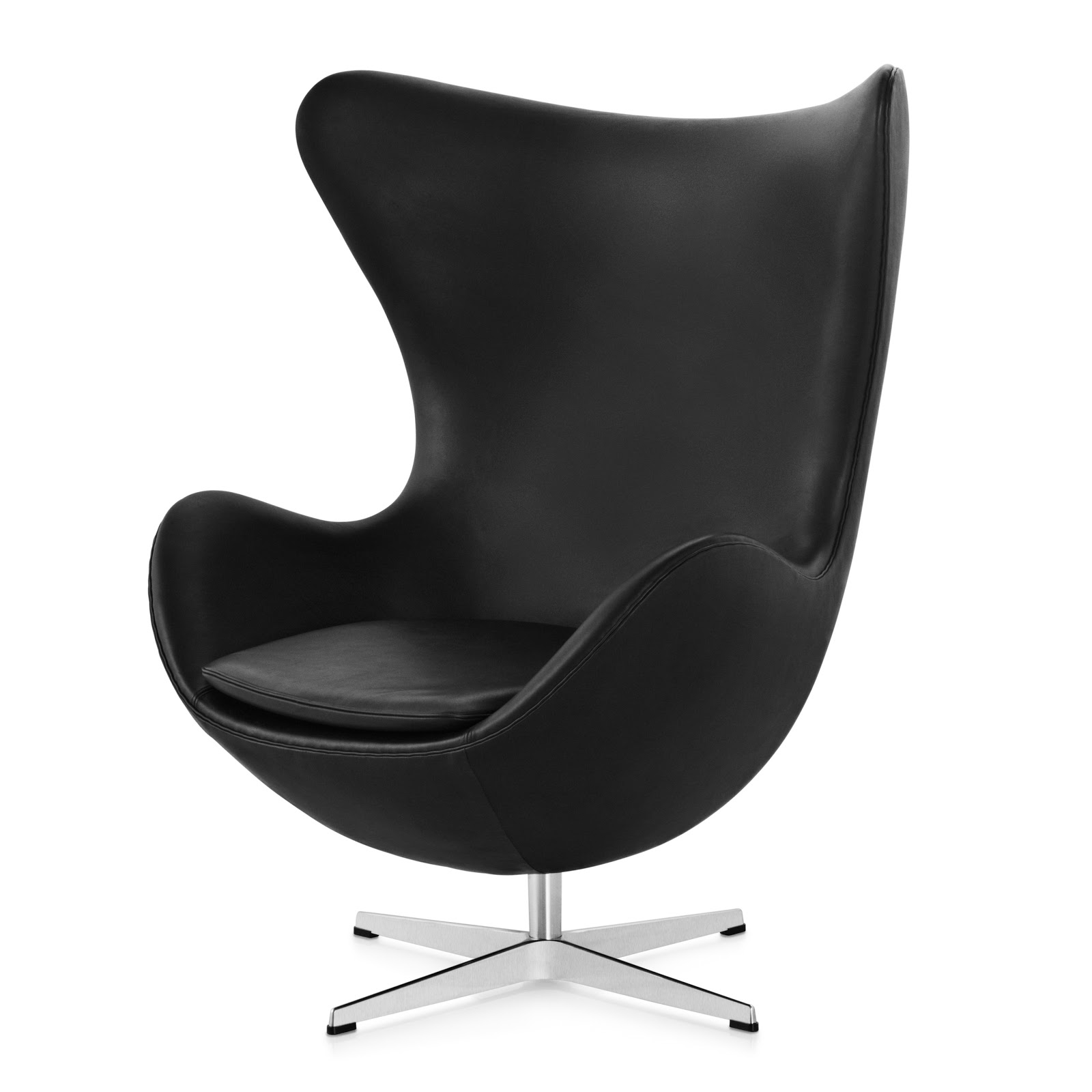 Egg Chair by Arne Jacobsen, Black Leather Fritz Hansen