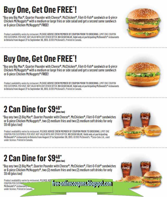 Printable Coupons 2021 Mcdonalds Coupons