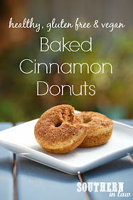 Healthy Vegan Baked Cinnamon Donuts Recipe - Gluten free, low fat, low sugar, egg free, dairy free