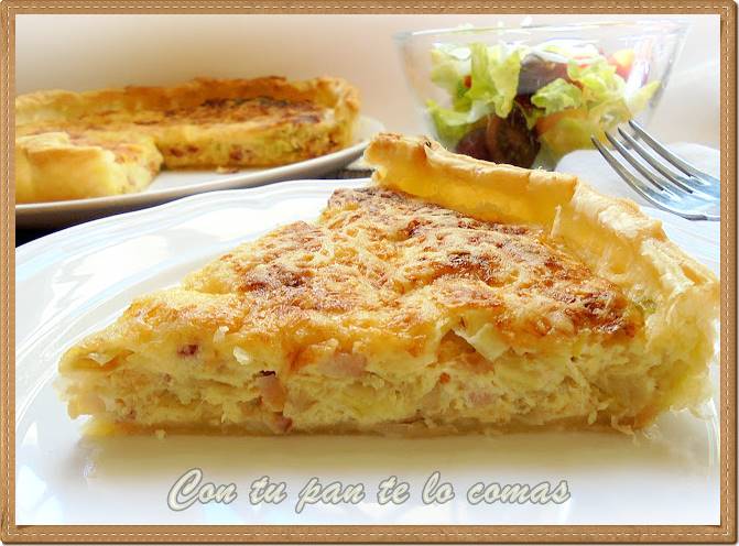Quiche de puerros y bacon