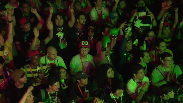 Nintendo E3 2018 tournament Cappy hat in audience cosplay