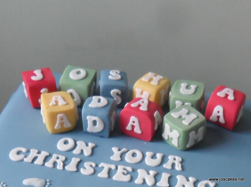 Jo's Cakes Rainbow Blocks Christening Cake