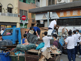 Cleanup from Typhoon Hato on Rua de Cinco de Outubro