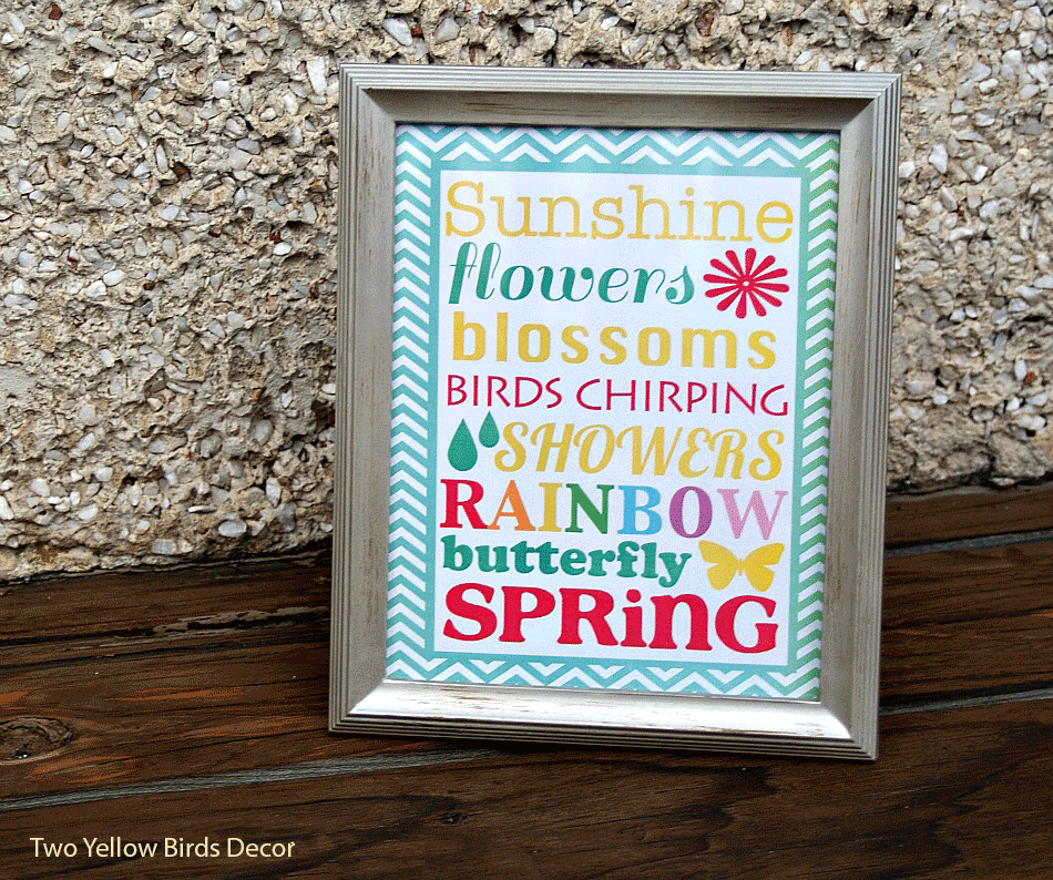 Two Yellow Birds Decor: Free Spring Subway Art Printable #2
