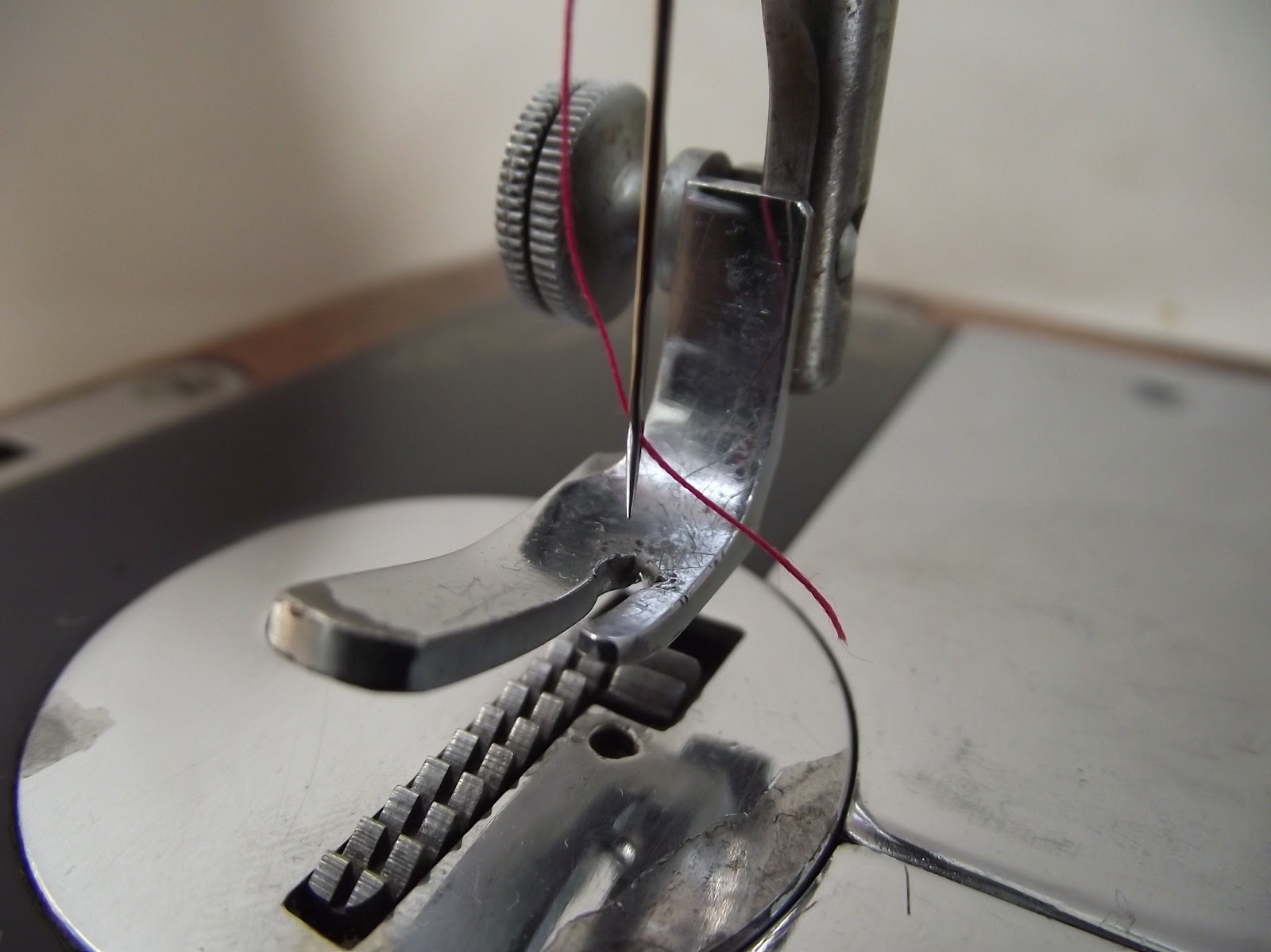 Lizzie Lenard Vintage Sewing Threading a Long Bobbin Machine