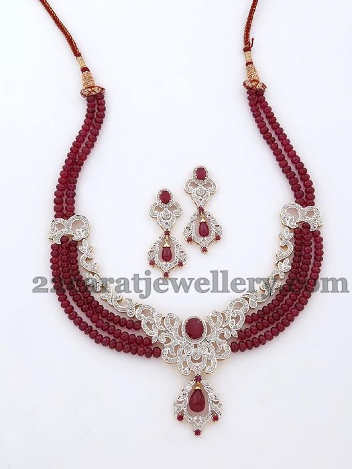Fabulous Imitation Rubies Set Jewellery Designs