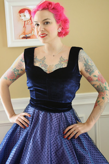 Gertie's New Blog for Better Sewing: Blue Velvet and Dotted Tulle Party ...