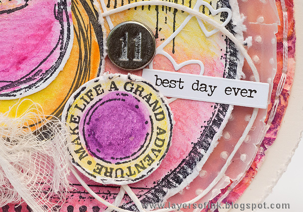 Layers of ink - Circle Scribbly Bird Card by Anna-Karin