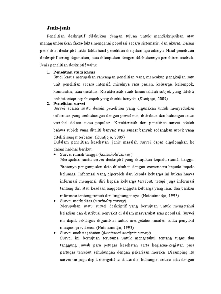 Penelitian deskriptif dan contohnya