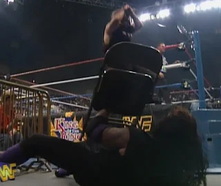 WWF / WWE - King of the Ring 96 - Mankind Dives into a Chair held by Undertaker