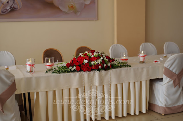 Czerwone dekoracje kwiatowe wesela Jemielnica opolskie