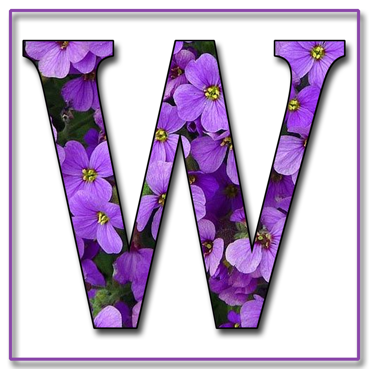 Granny Enchanteds Blog Purple Flowers Free Scrapbook Alphabet