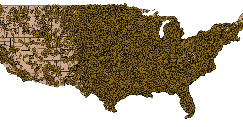 GeoExamples: Density maps using GDAL/OGR python