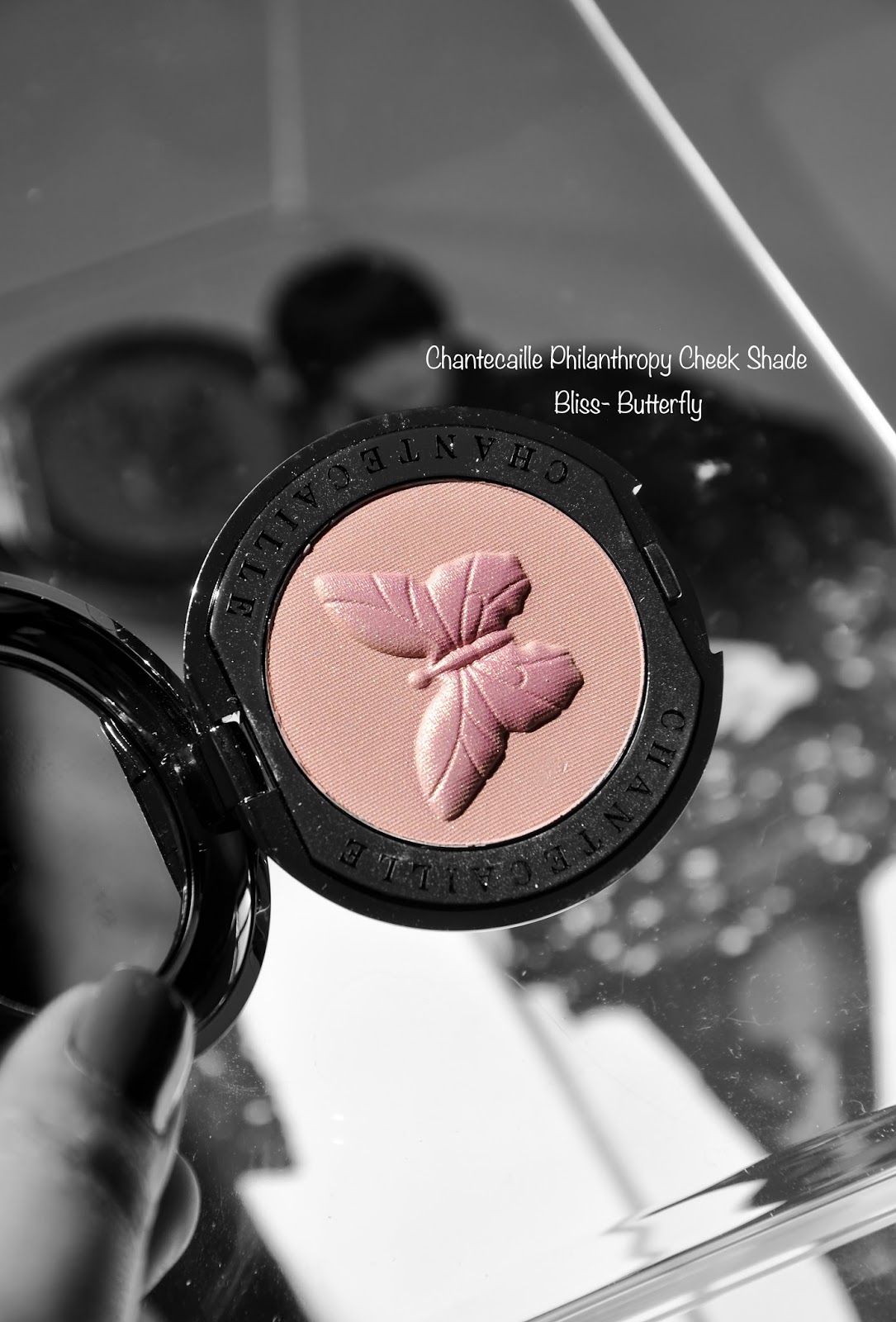 Chantecaille Philanthropy Cheek Shade Bliss-Butterfly swatches