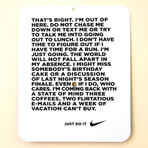 Corner: I'm Just to Blog "Nike Quotes"