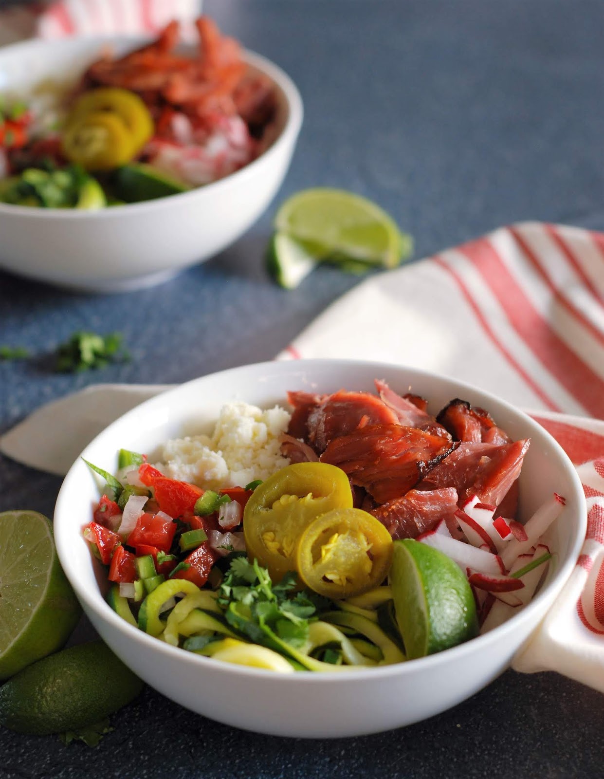 Fleur DeLectable Crock Pot Turkey Carnitas Burrito Bowls with