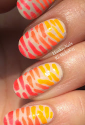 ombre orange neon orly nail stripes polish nails