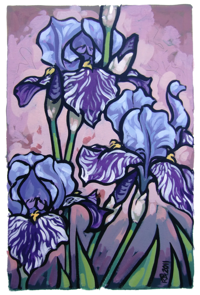Art by Roger 3 Iris flowers