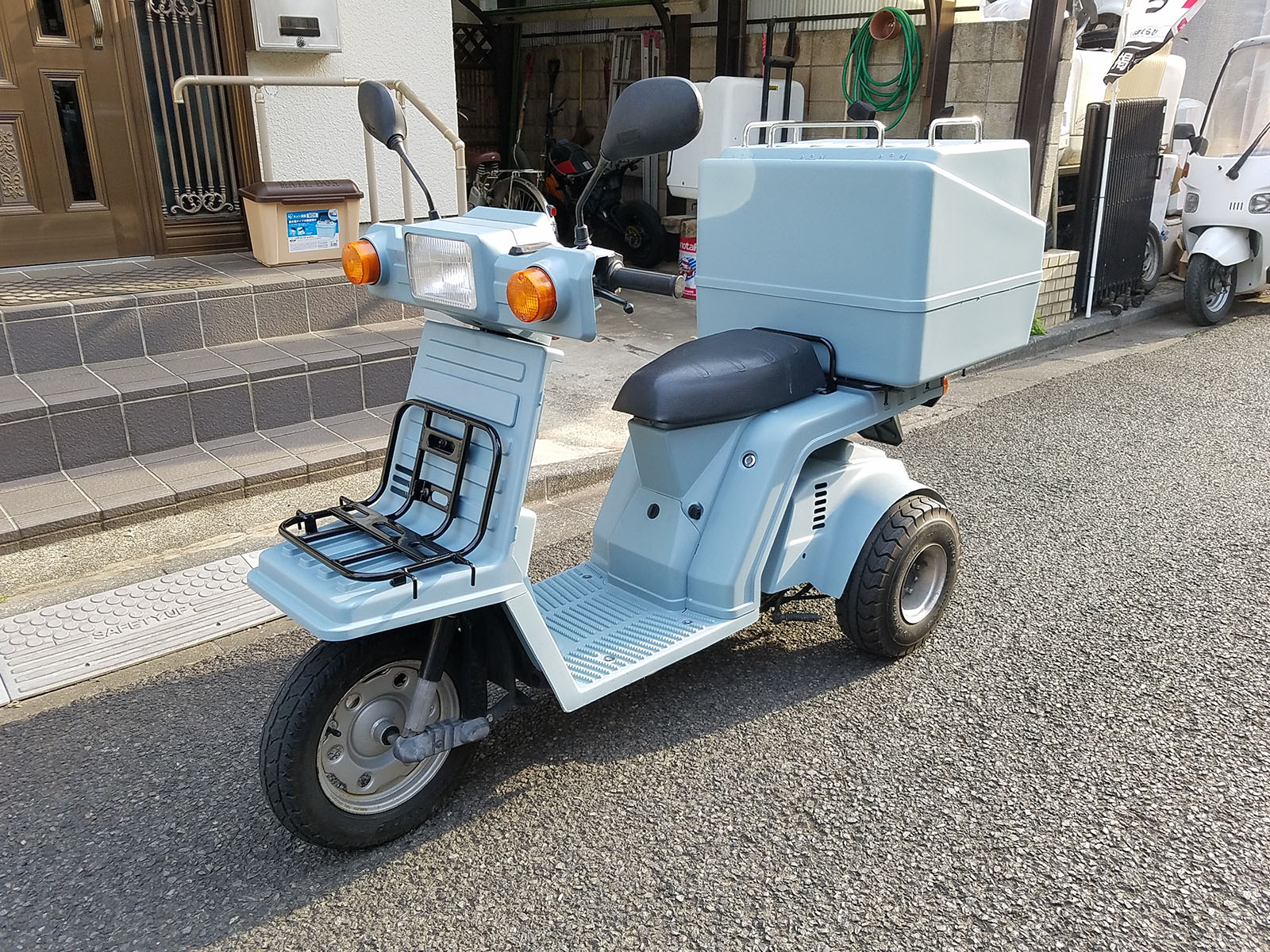 ホンダ ジャイロX 世田〇ベース風のかわいいブルー塗装 機関良好 実働