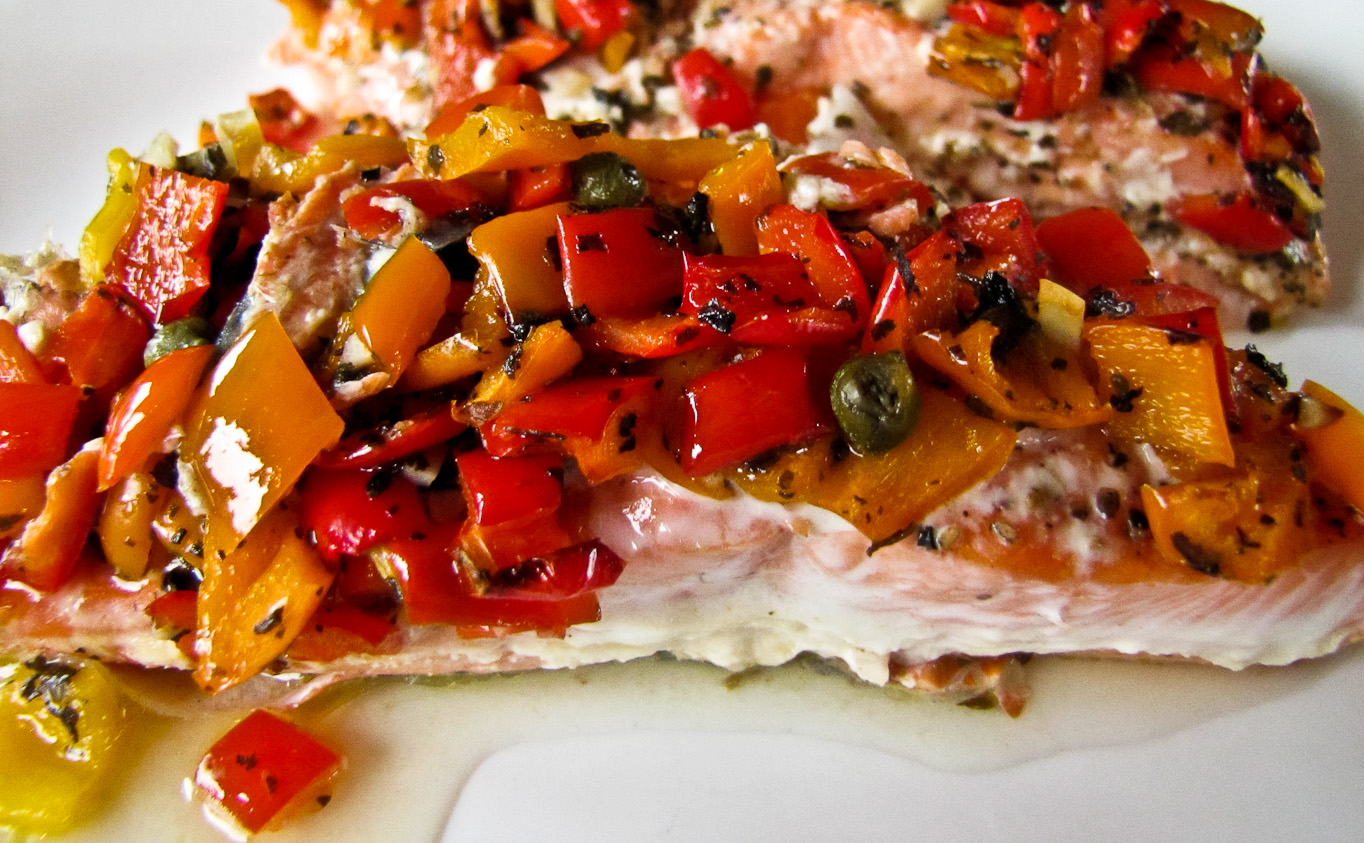 OnTheMoveIn the Galley Salmon and Sweet Pepper Salsa