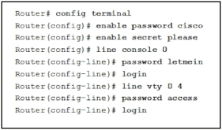 Refer to the exhibit. After the commands are entered, which password will be required to establish a Telnet session with the router?