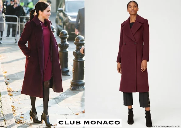 Meghan Markle wore Club Monaco burgundy Daylina coat
