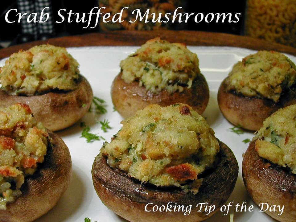 Cooking Tip of the Day: Recipe: Crab Stuffed Mushrooms