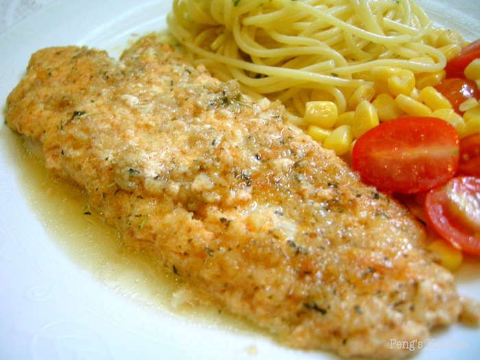 Peng's Kitchen Baked Fish with Sour Cream Parmesan Crust