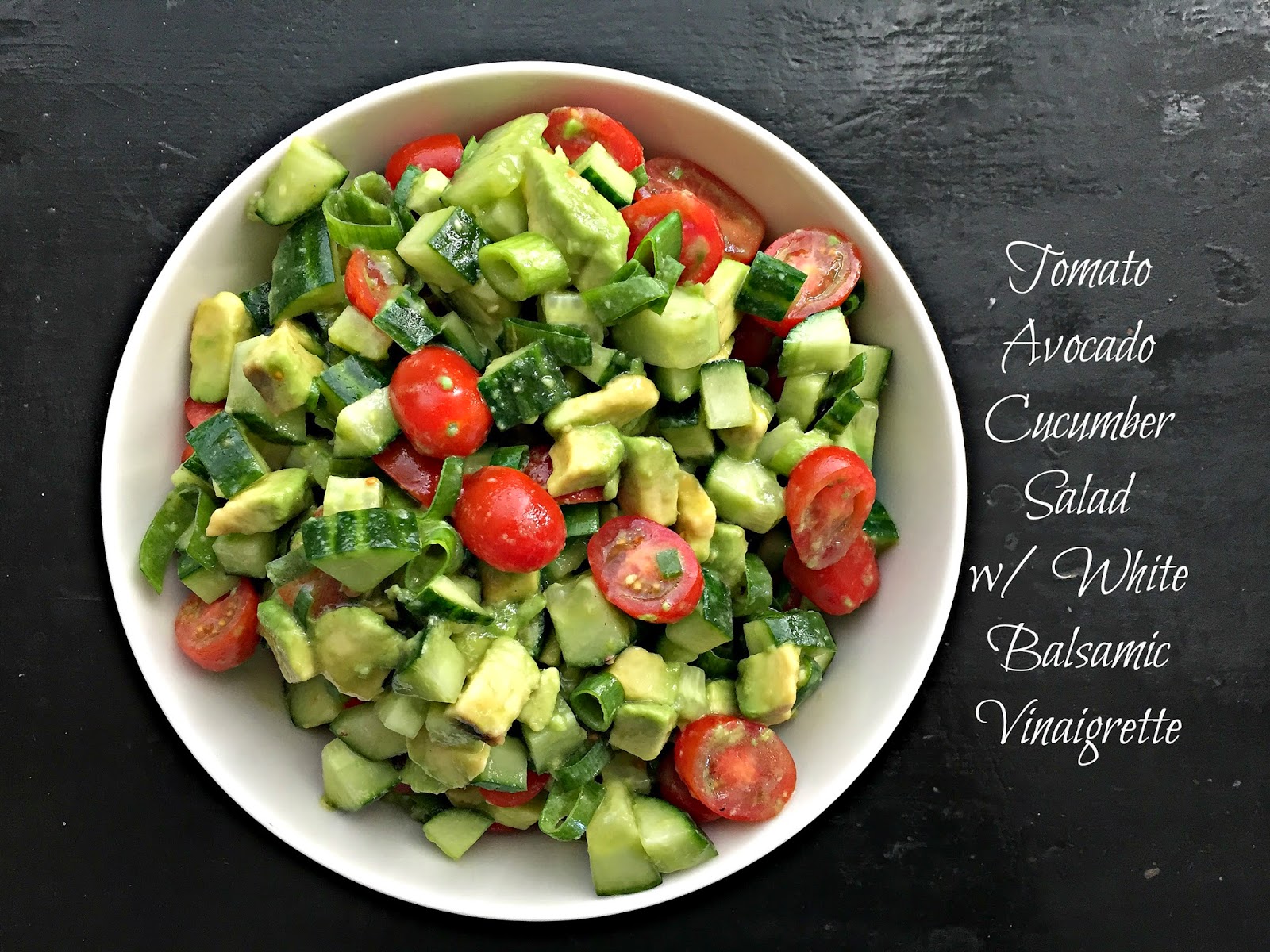 Eat Simply, Eat Well: Tomato, Avocado and Cucumber Salad in a White ...