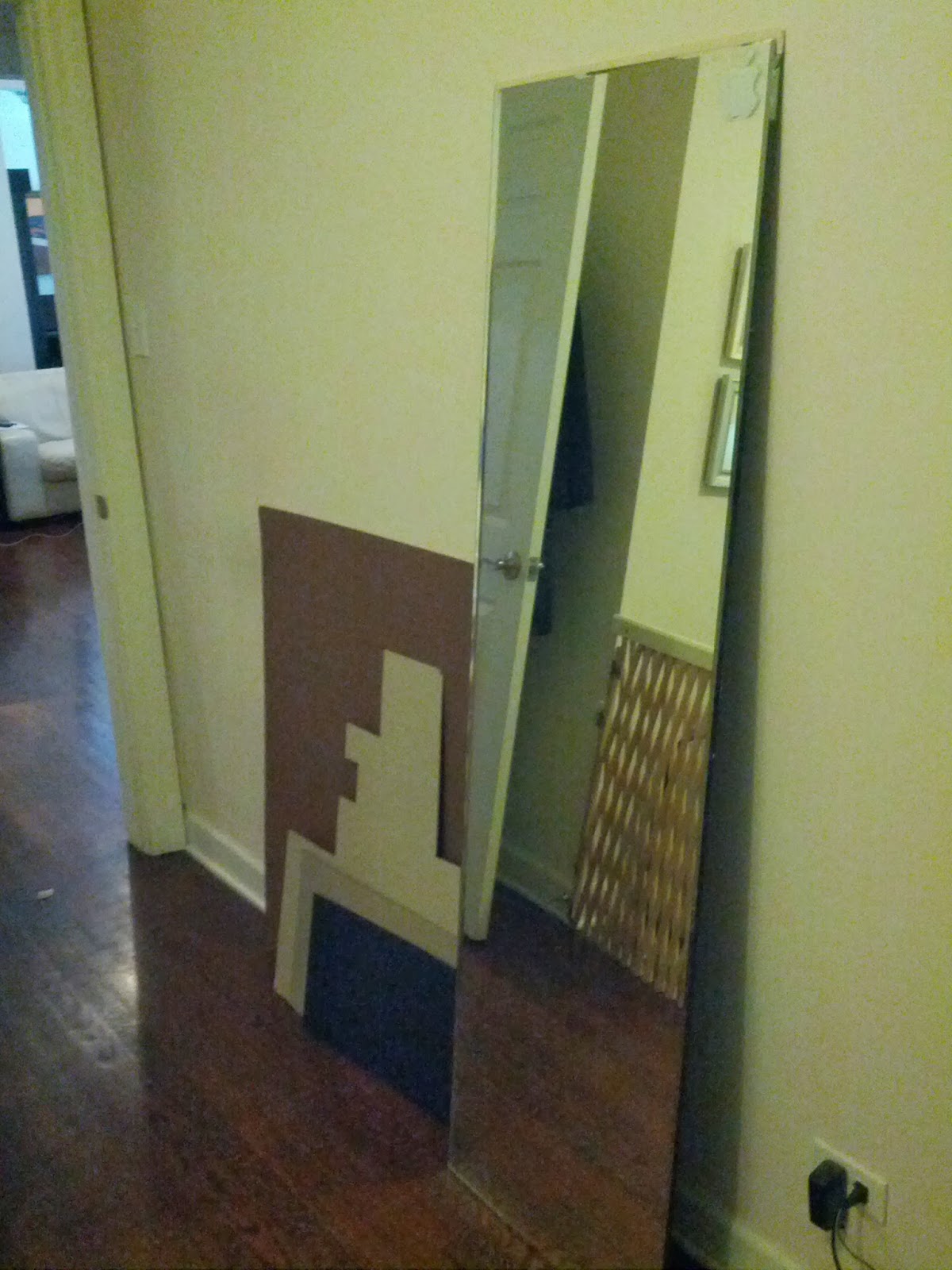 staceyandorsteve DIY Floor Mirror Frame (with oxidized wood finish)