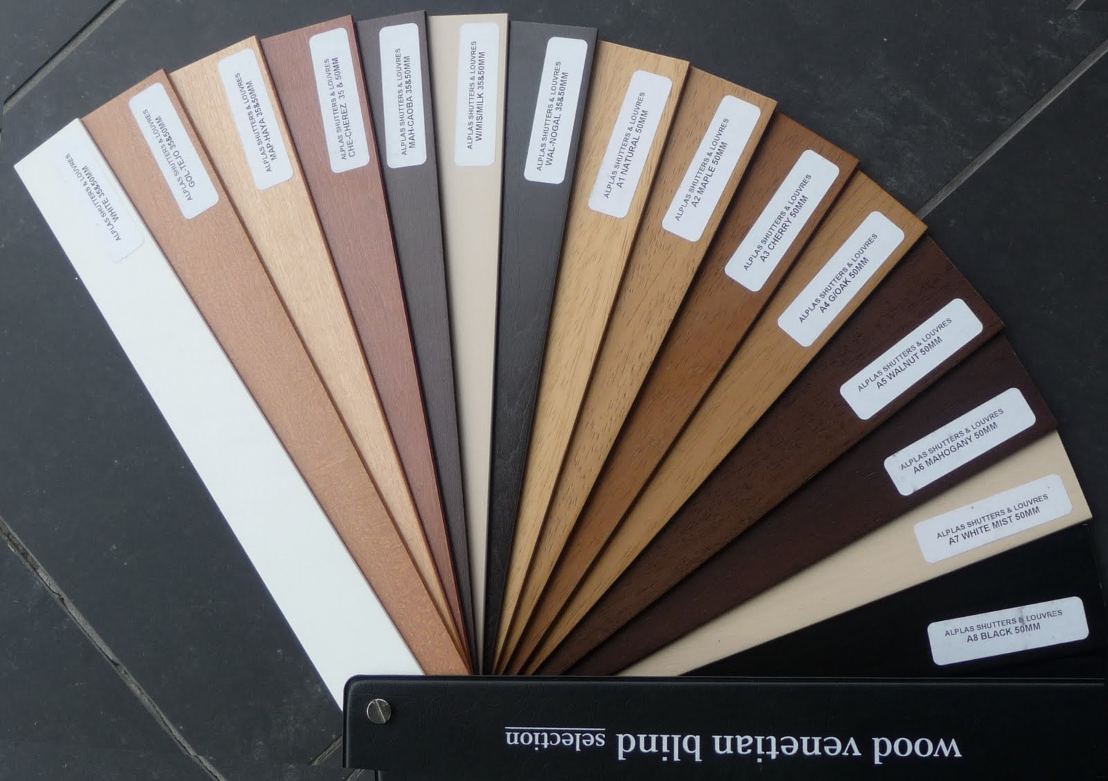 Alplas Blinds & Louvres: Wood Venetian Blind colour range from Alplas