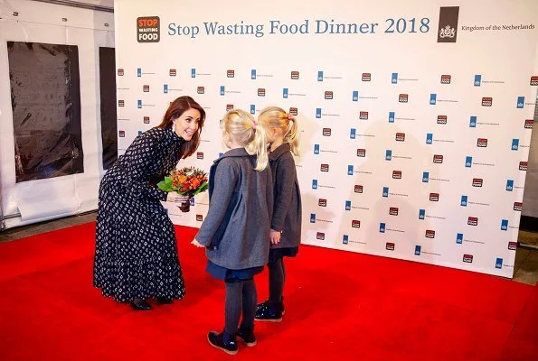 Selina Juul and Ambassador Henk Swarttouw hosted The international Stop Wasting Food Dinner. Princess Marie wore a print maxi dress