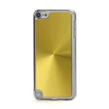 Metallic CD Pattern Transparent Edge Hard Case Cover Skin for iPod Touch 5 - Gold