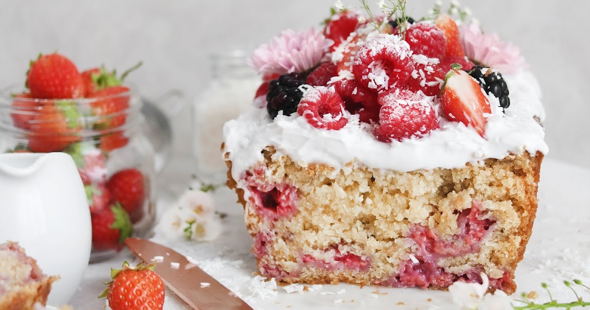 Coconut &amp; raspberry loaf cake recipe The Little Blog Of