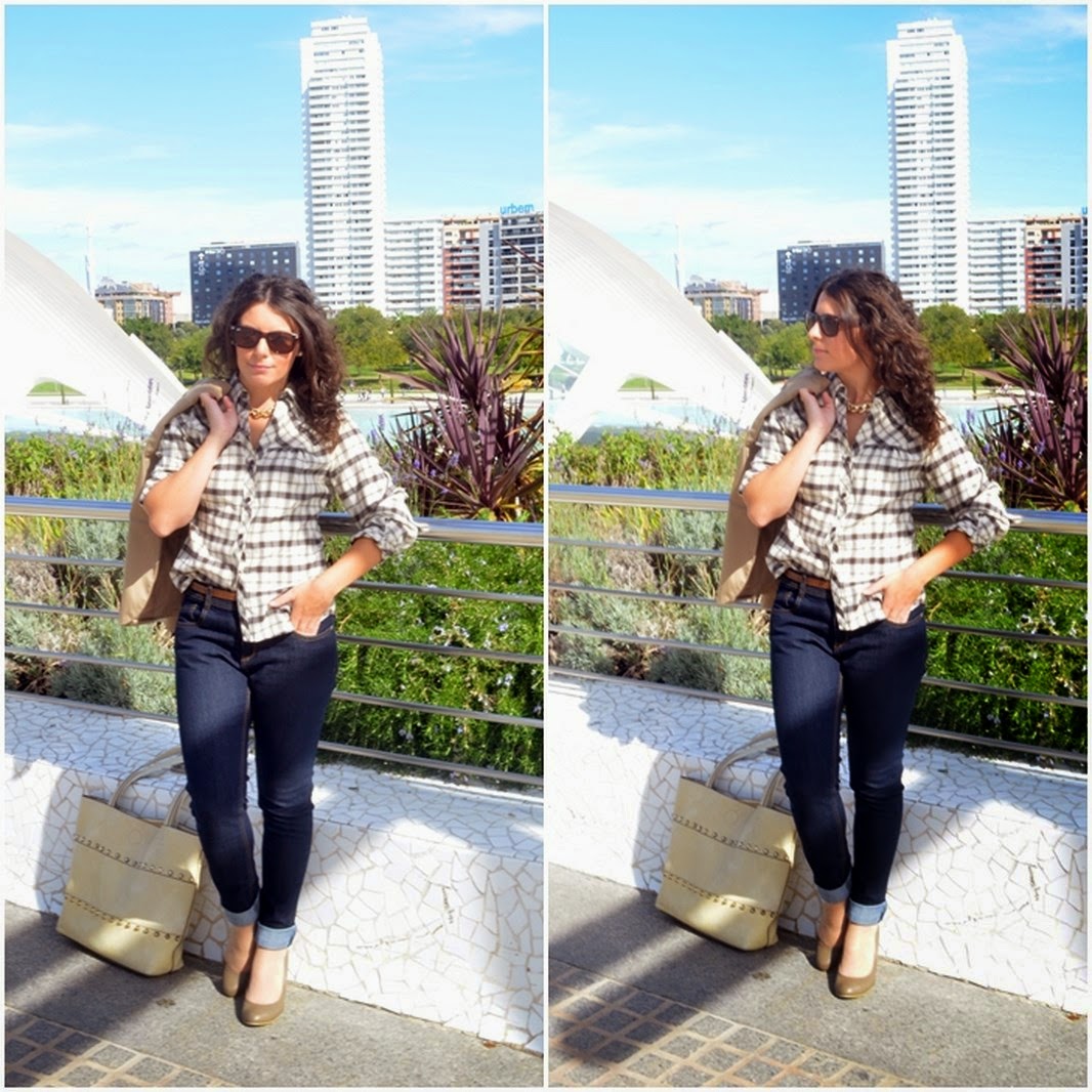 mi vestido azul, look, castellón, blog de moda, camisa de cuadros, blogger, fashion