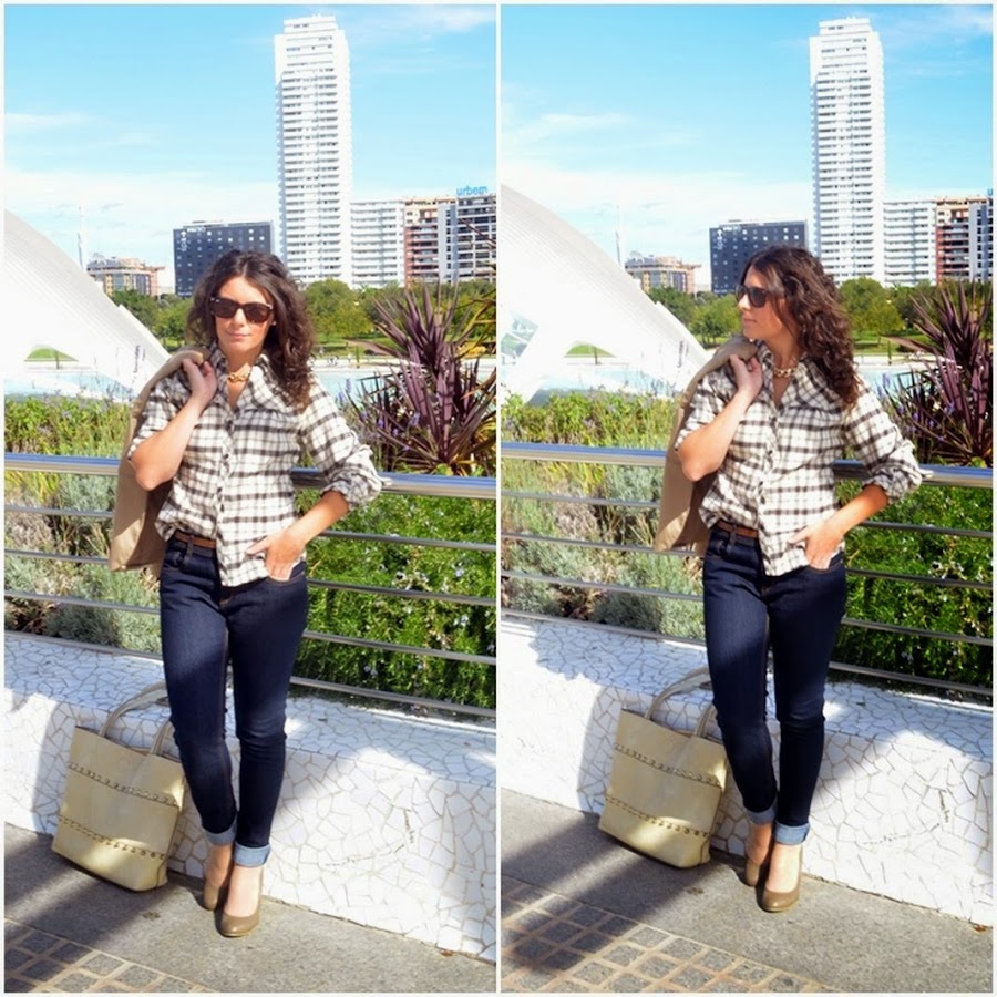 mi vestido azul, look, castellón, blog de moda, camisa de cuadros, blogger, fashion 