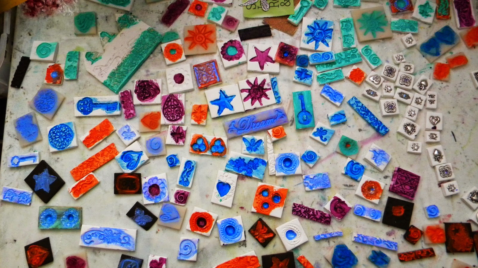 Polymer clay mosaic tile tutorial Maria Greene Greeneearth