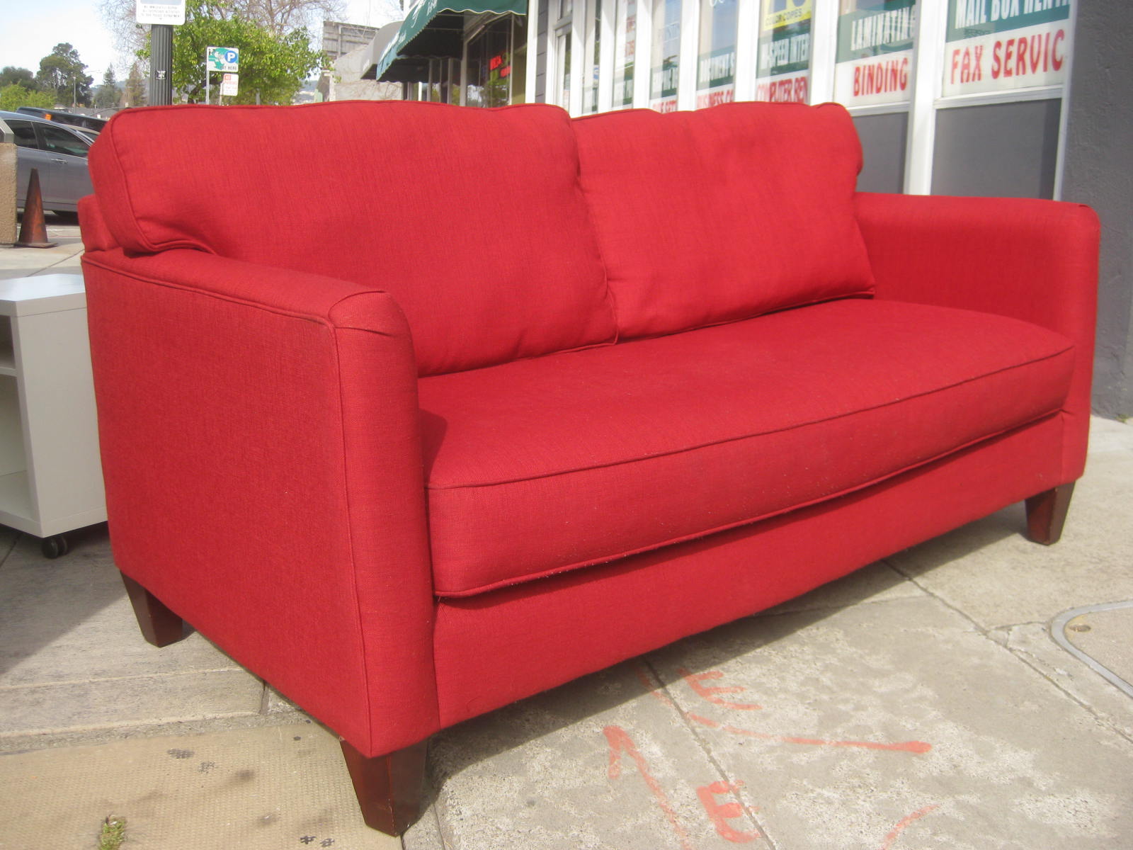 UHURU FURNITURE & COLLECTIBLES SOLD Bauhaus Red Sofa 320