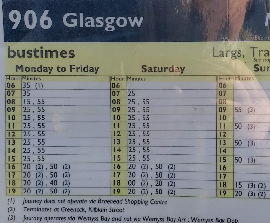 906 bus route schedule