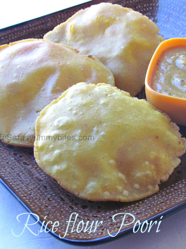 Goan Rice Flour Poori / Rice Flour Puffed Breads SarasYummyBites