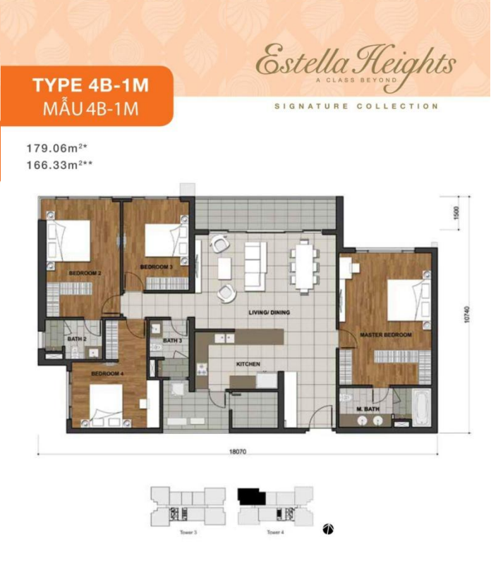 Mặt bằng chi tiết Layout Brochure tháp T4 Estella Heights TƯ VẤN