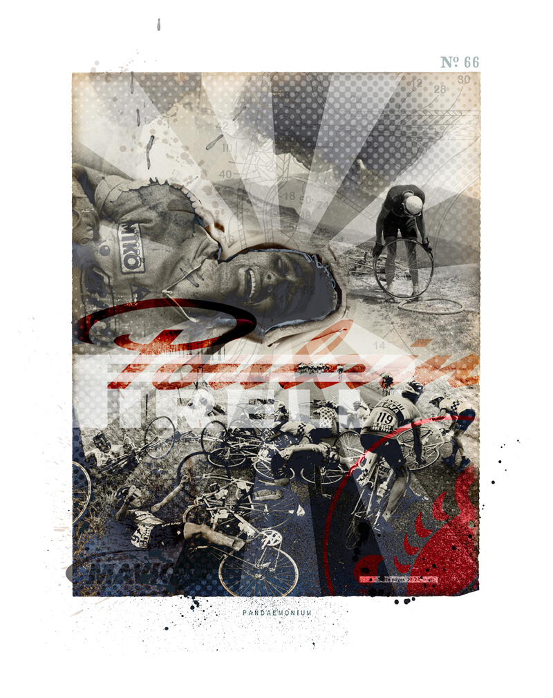 A Tour de France limited edition print artwork by artist James Straffon