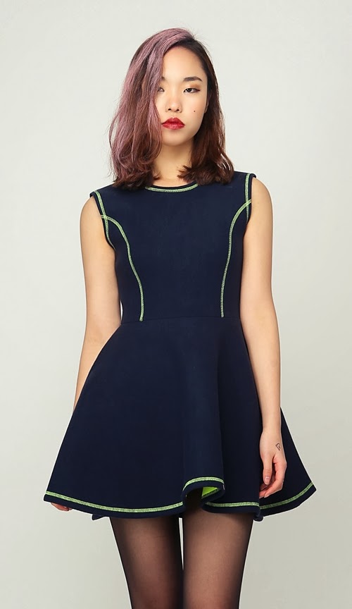 [Storets] Stitch Neoprene Sleeveless Dress KSTYLICK Latest Korean