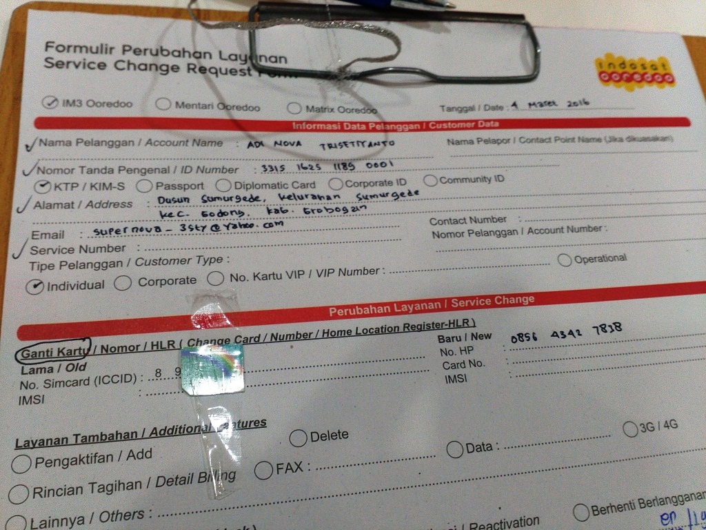 Contoh Surat Kuasa Ganti Kartu Indosat