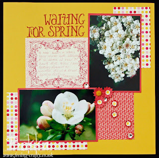 Waiting for Spring Scrapbook Page by Bekka Prideaux for the Feeling Crafty Scrapbook Club.  Check it out - you can get a kit posted to you ever month!