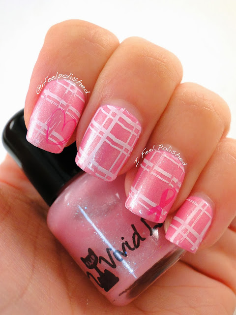 Vivid Lacquer VL001 Plaid Ribbon Heart