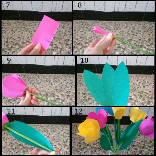 Cara Membuat Bunga Tulip Cantik dari Kertas Origami (Prakarya SD)